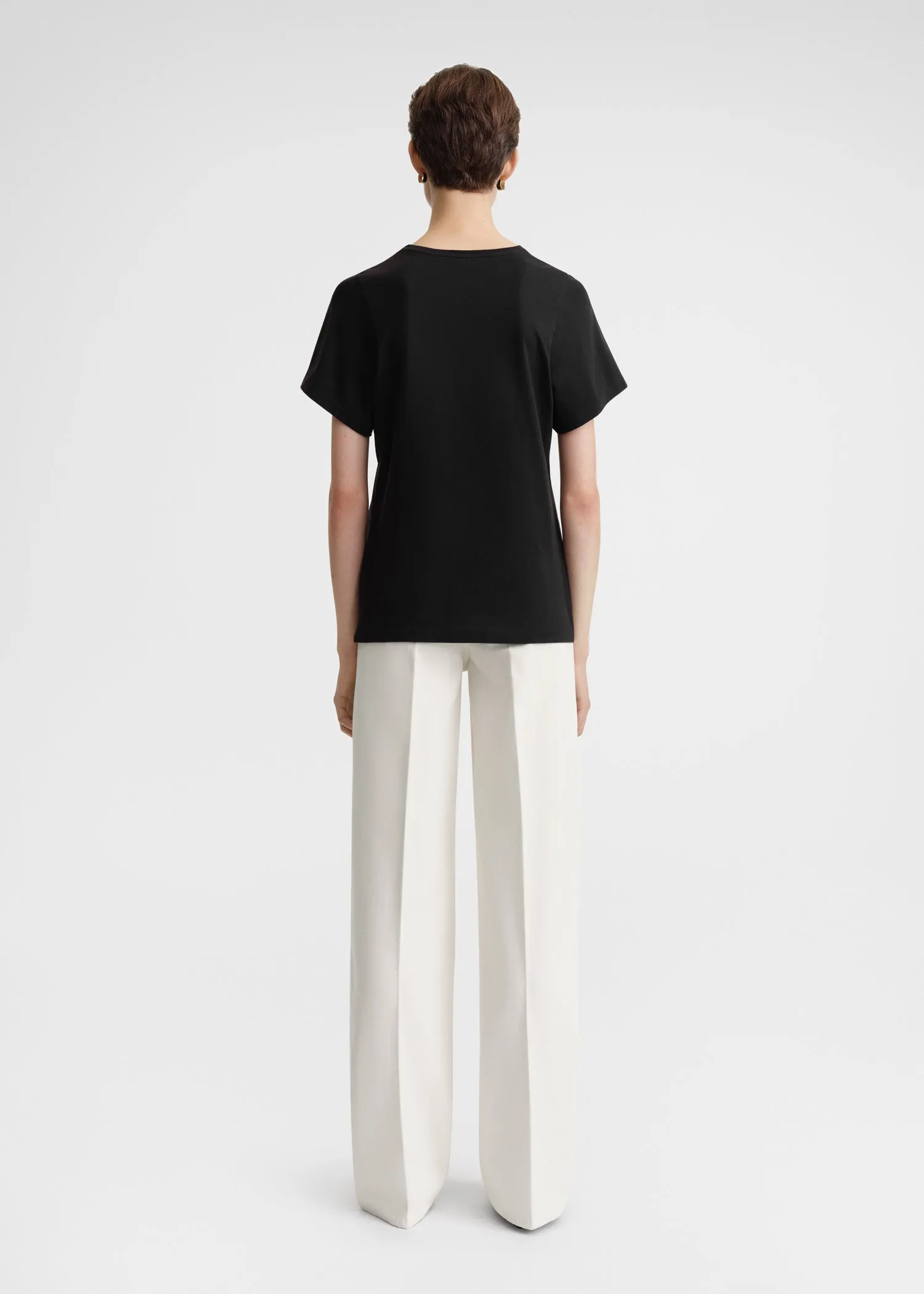 Curved seam tee black sold by Toteme product image thumbnail 3