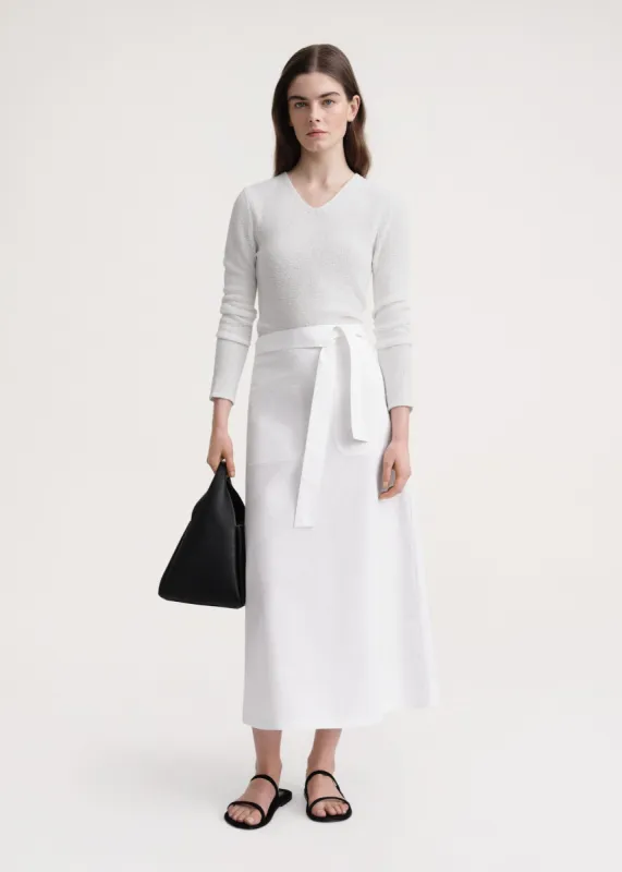 Tie-waist cotton skirt white sold by Toteme