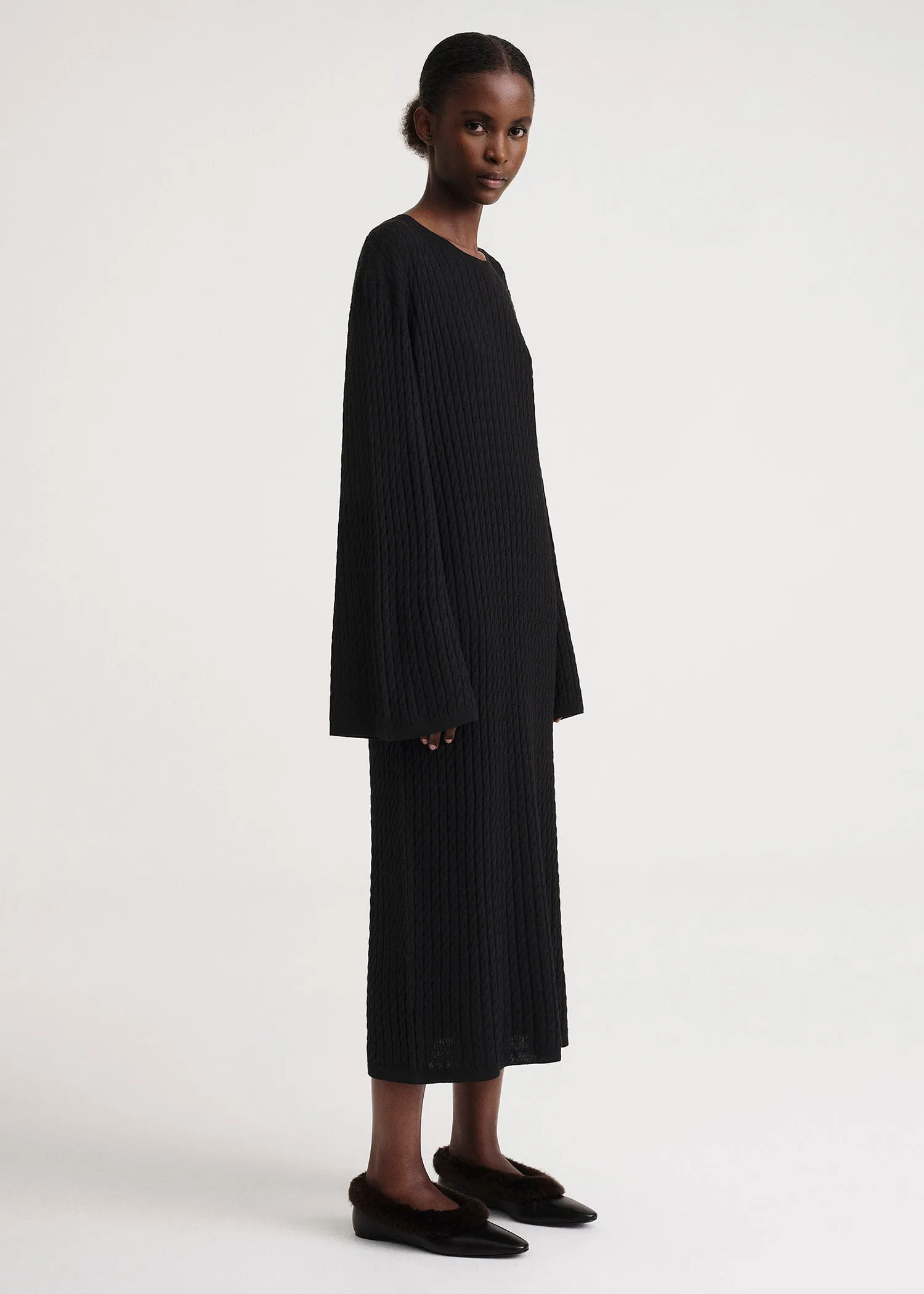 Cable knit dress black sold by Toteme product image thumbnail 2