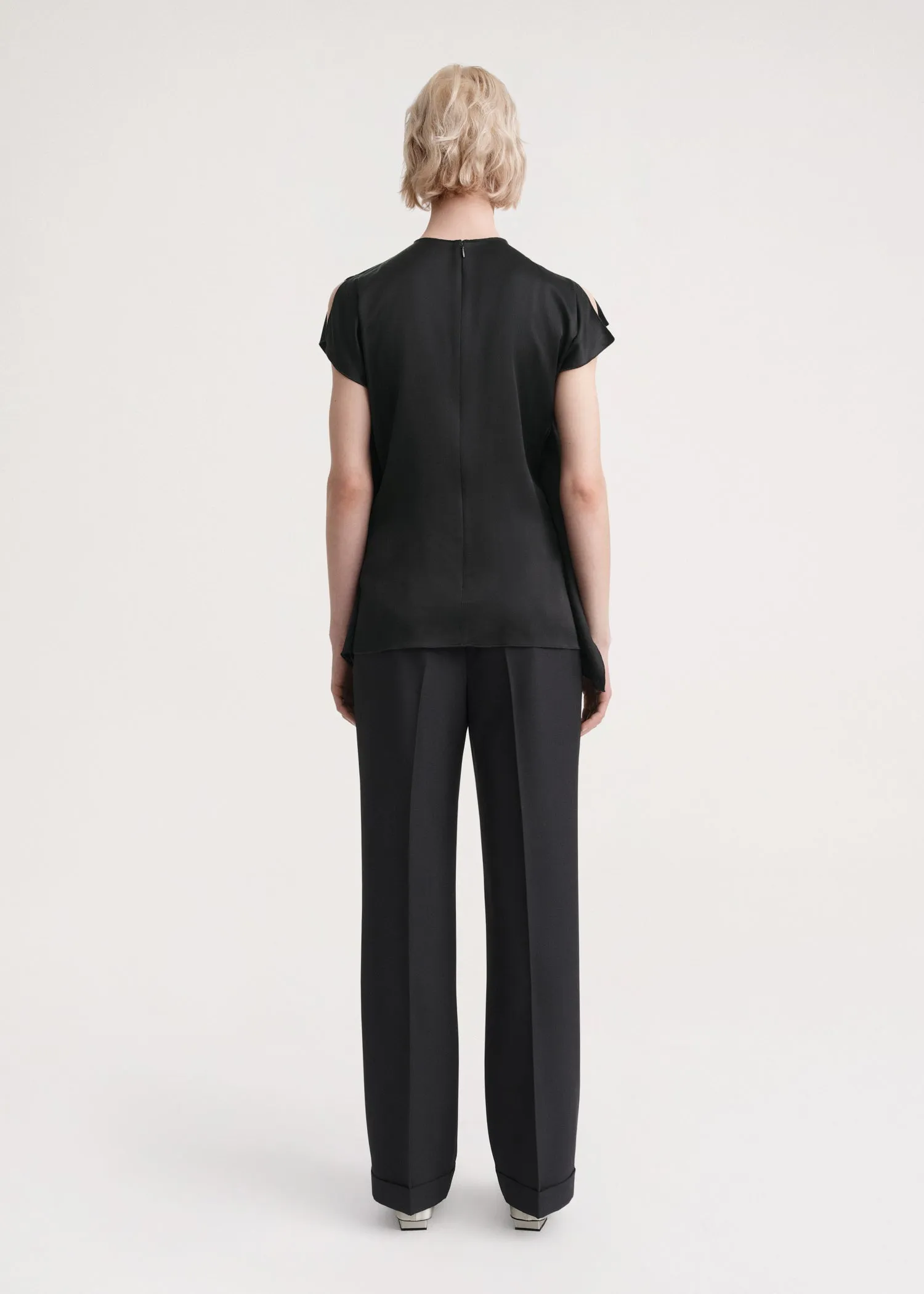 Side-drape satin top black sold by Toteme product image thumbnail 3