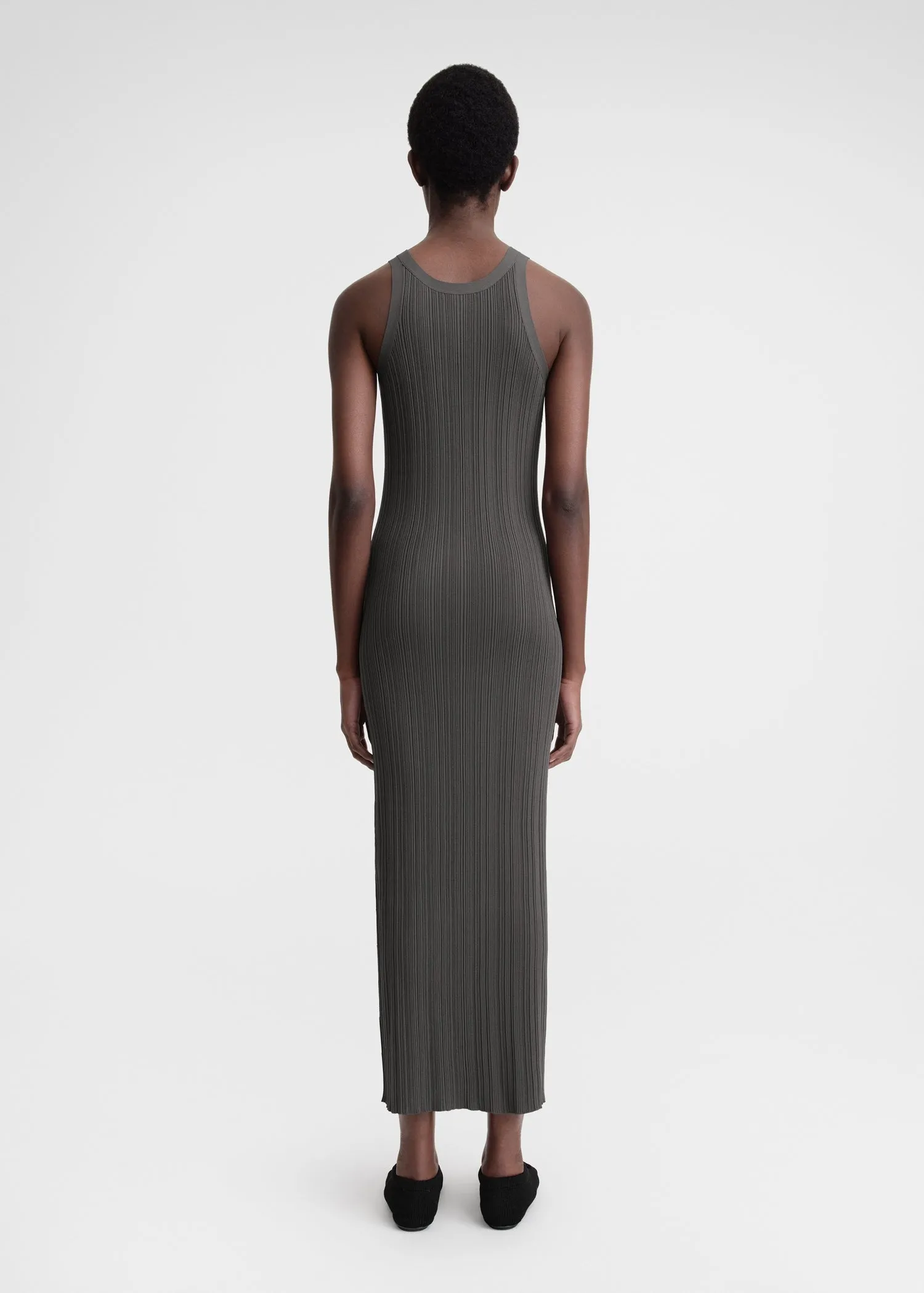 Seamless rib tank dress anthracite sold by Toteme product image thumbnail 3