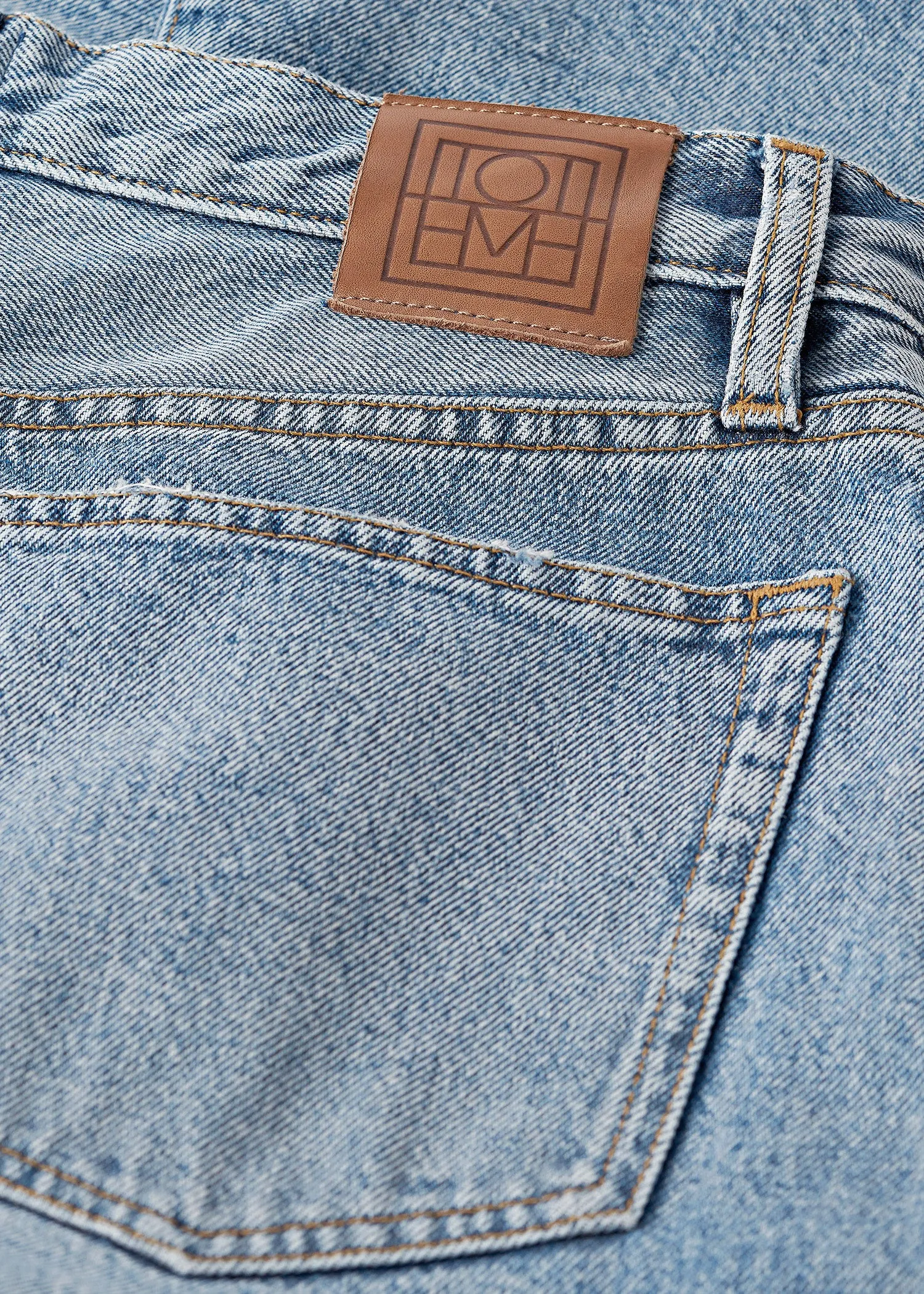 Twisted seam denim full length worn blue sold by Toteme product image thumbnail 5