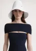Woven paper straw hat white sold by Toteme