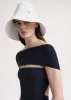 Woven paper straw hat white sold by Toteme