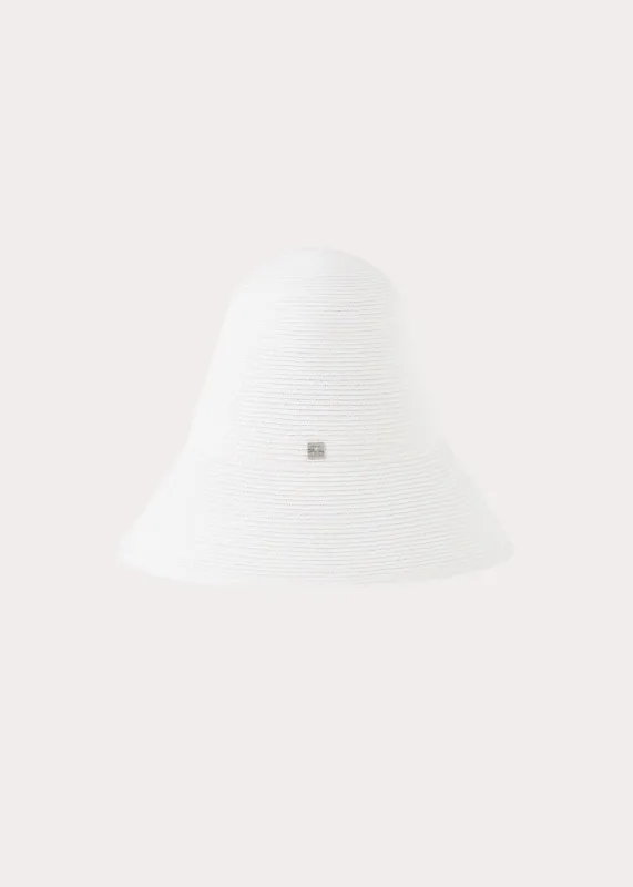 Woven paper straw hat white sold by Toteme