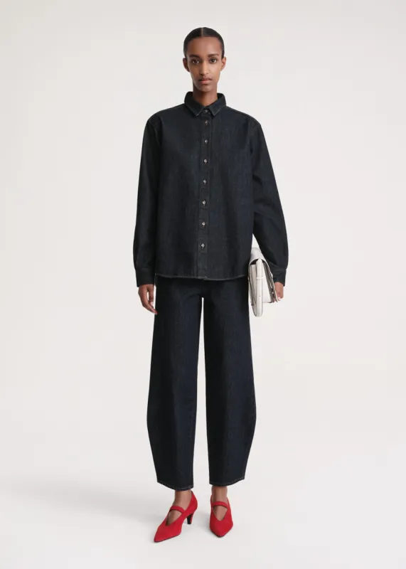 Signature denim shirt dark indigo sold by Toteme