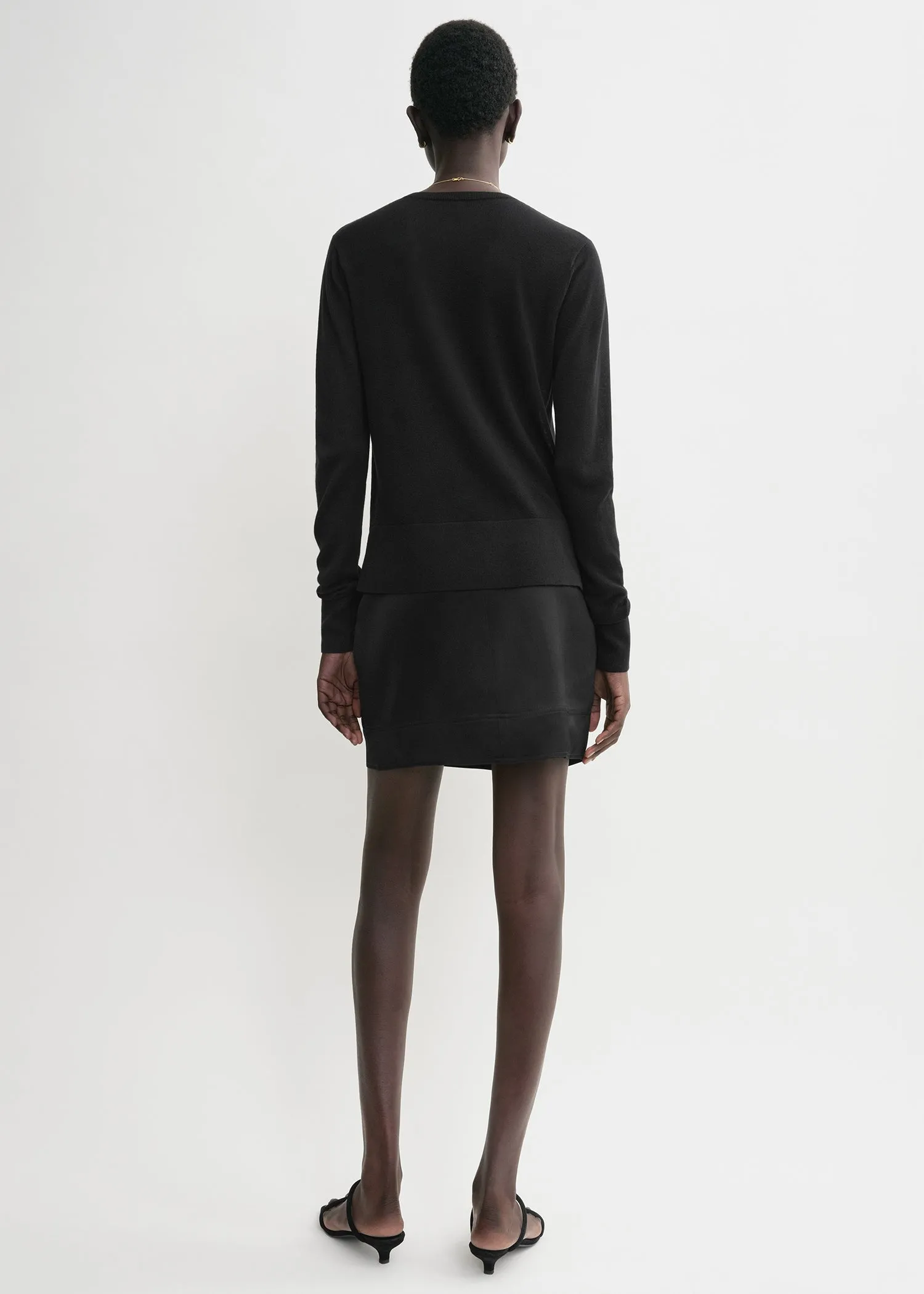 Contrast satin mini skirt black sold by Toteme product image thumbnail 3