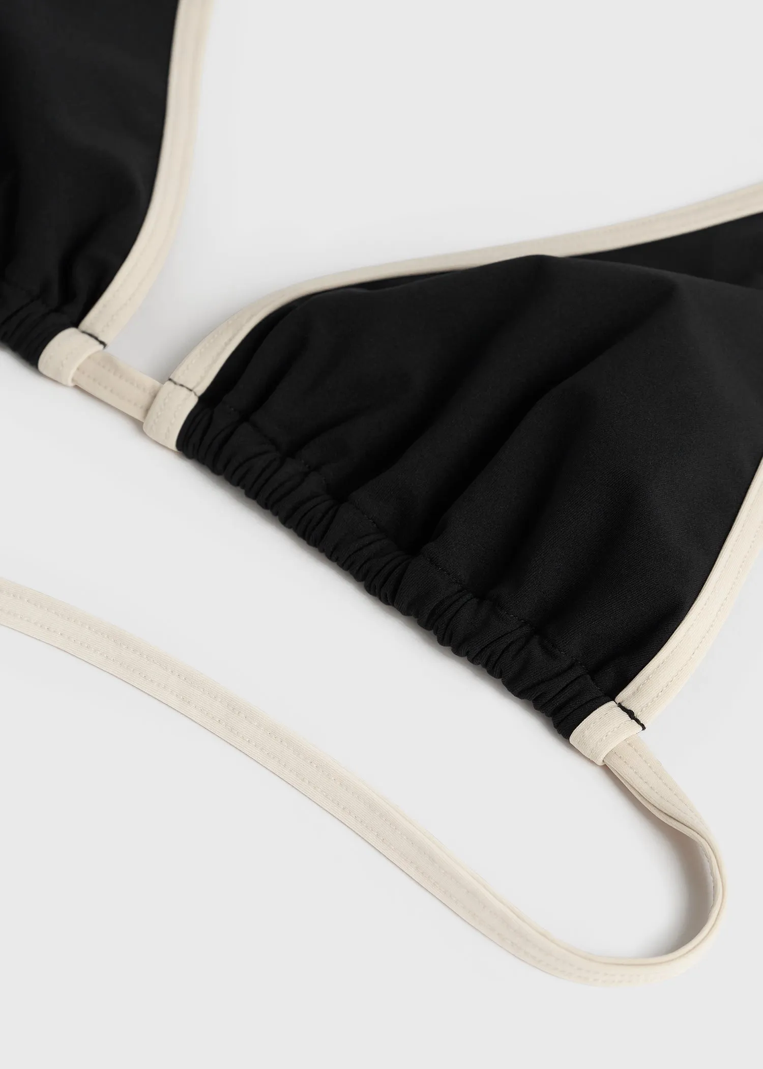 Stripe tie bikini top black sold by Toteme product image thumbnail 5