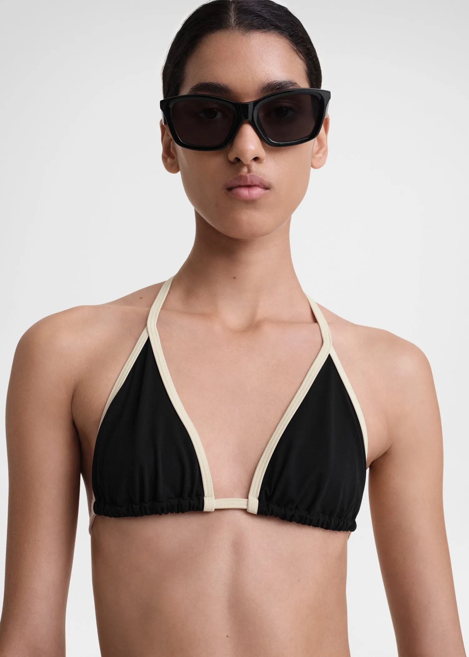 Stripe tie bikini top black sold by Toteme product image thumbnail 4