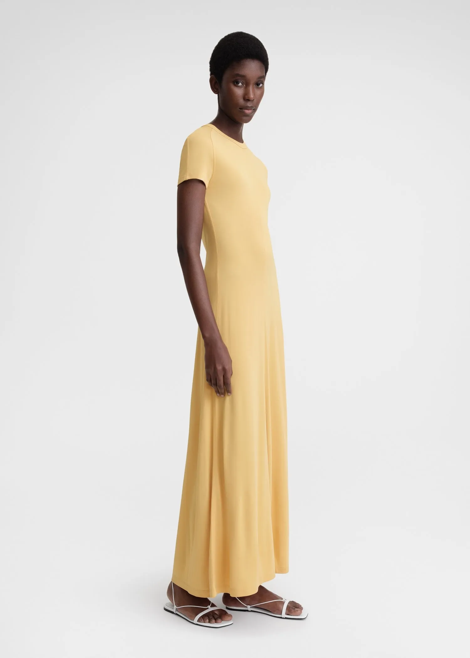 Fluid jersey dress cornsilk sold by Toteme product image thumbnail 2