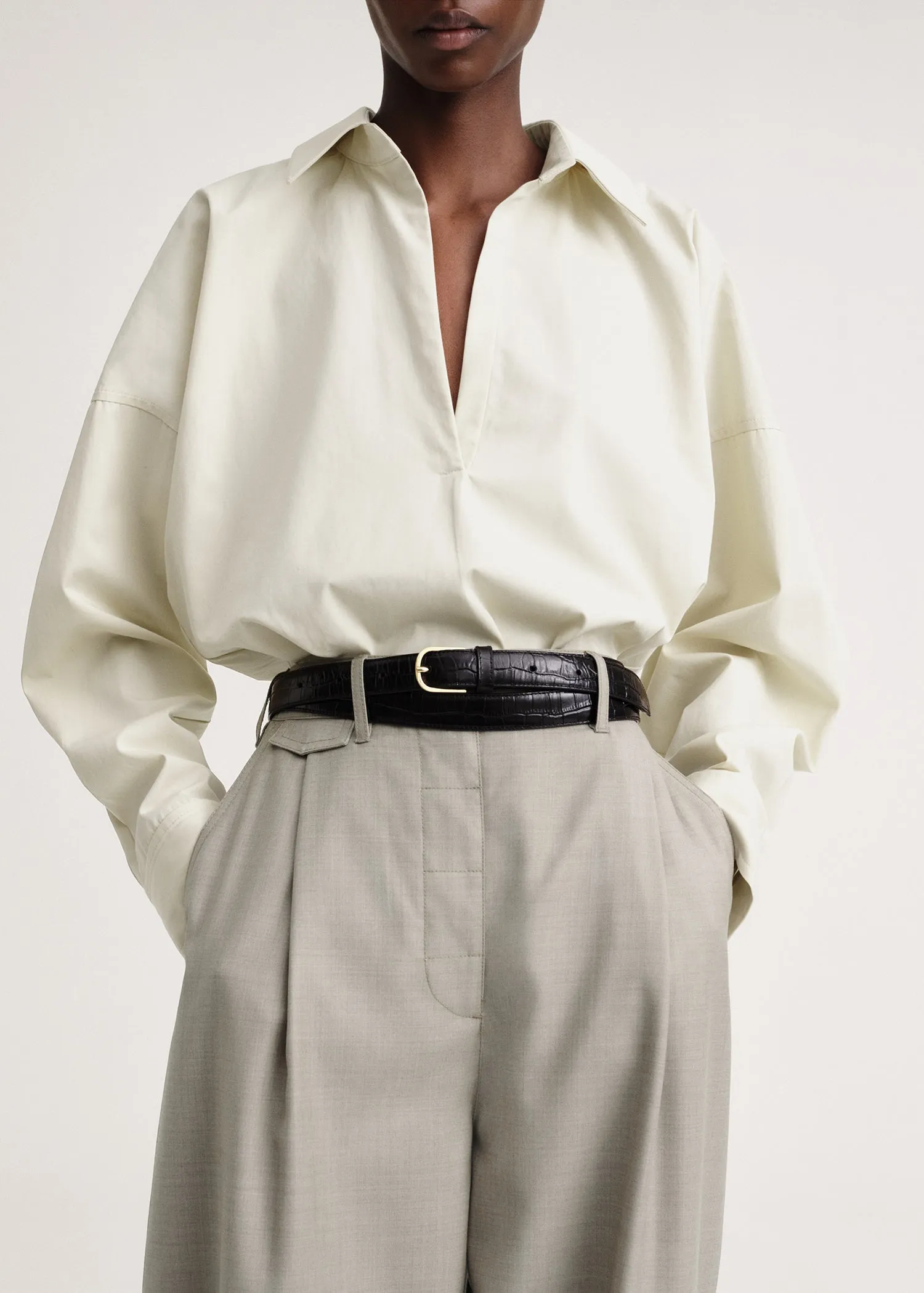 Washed cotton shirt sand sold by Toteme product image thumbnail 3
