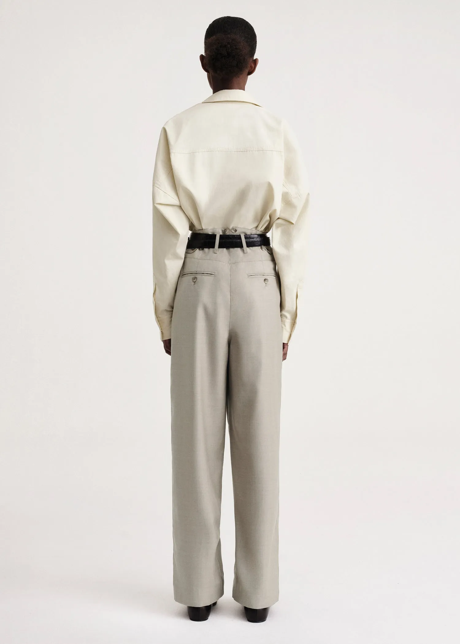 Washed cotton shirt sand sold by Toteme product image thumbnail 2