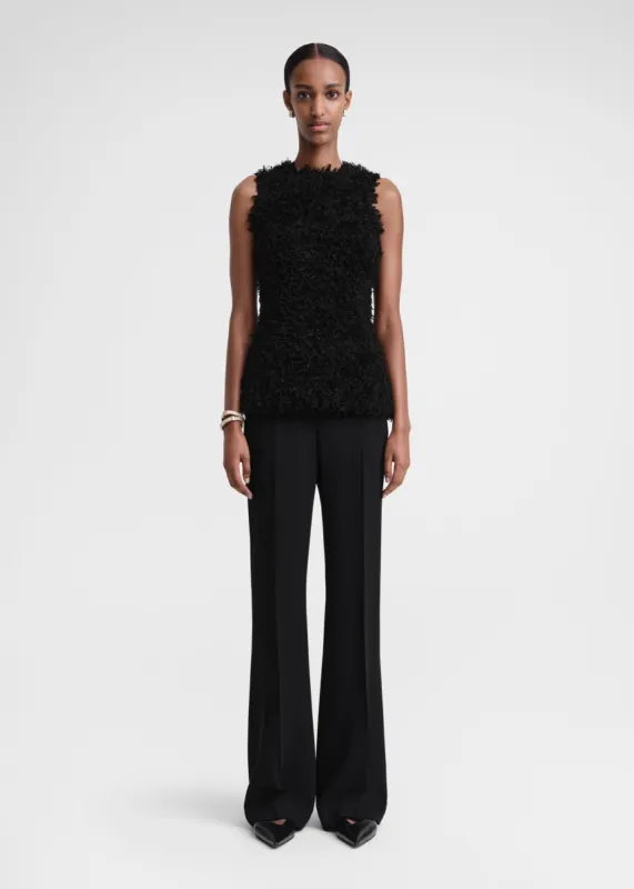 Curly mulberry silk knit black sold by Toteme