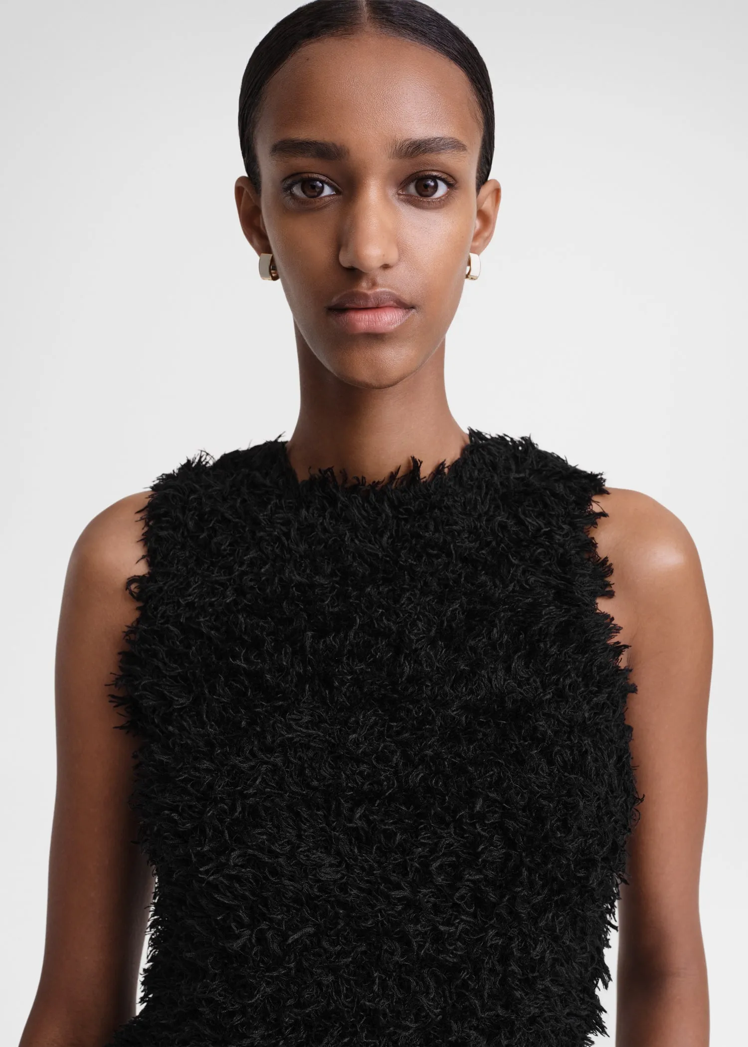 Curly mulberry silk knit black sold by Toteme product image thumbnail 4