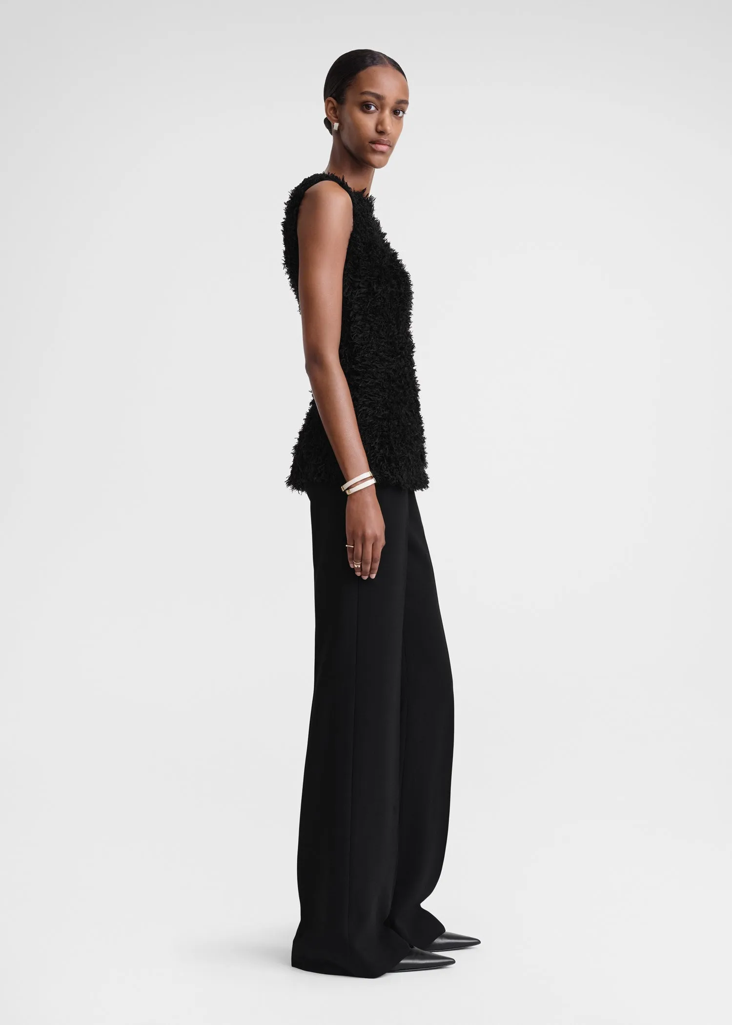 Curly mulberry silk knit black sold by Toteme product image thumbnail 2