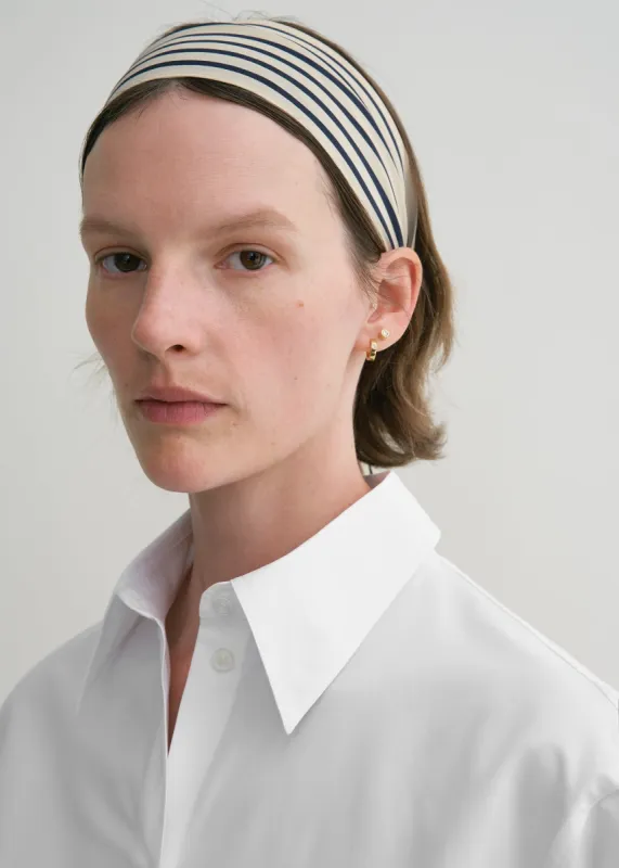 Signature monogram silk ribbon scarf creme made by Toteme