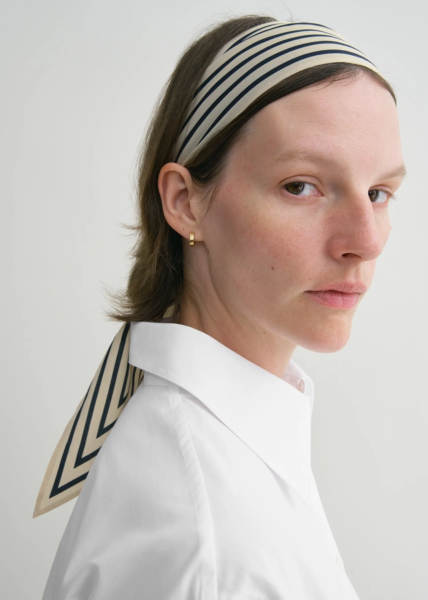 Signature monogram silk ribbon scarf creme sold by Toteme product image thumbnail 2