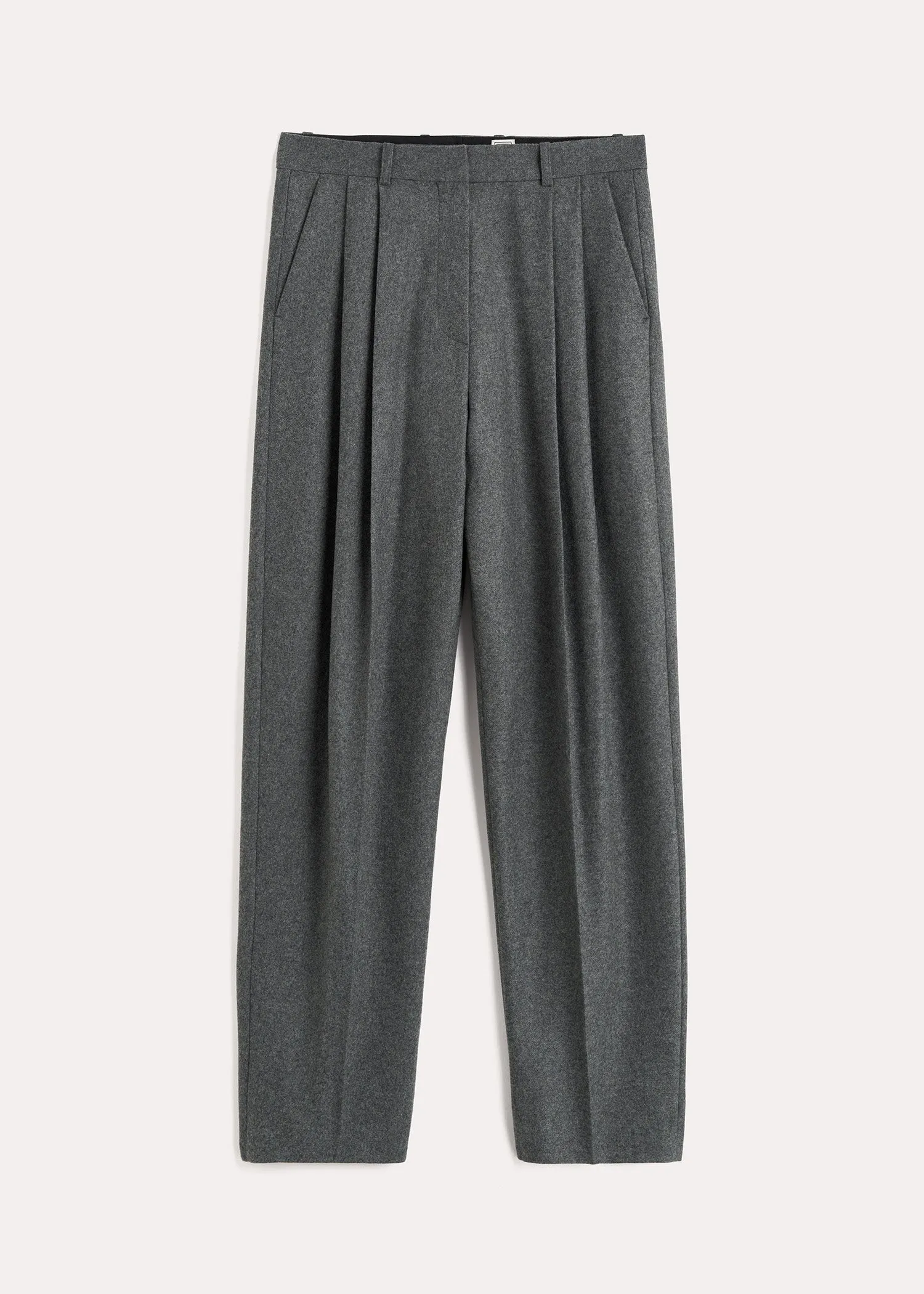 Double-pleated tailored trousers grey mélange sold by Toteme product image thumbnail 5