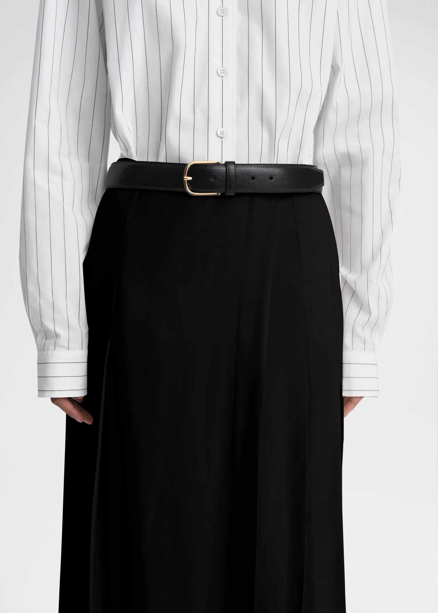 Pleated wrap skirt black sold by Toteme product image thumbnail 4