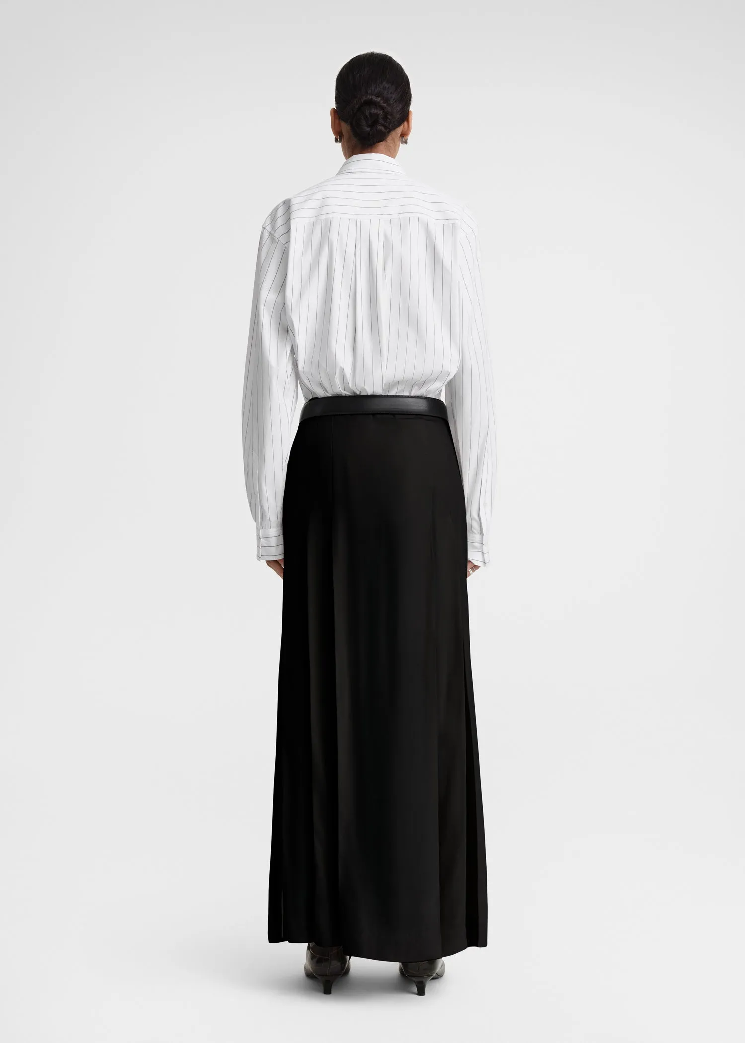 Pleated wrap skirt black sold by Toteme product image thumbnail 3