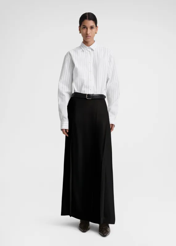 Pleated wrap skirt black made by Toteme