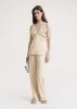 Draped twill cami top bleached sand sold by Toteme