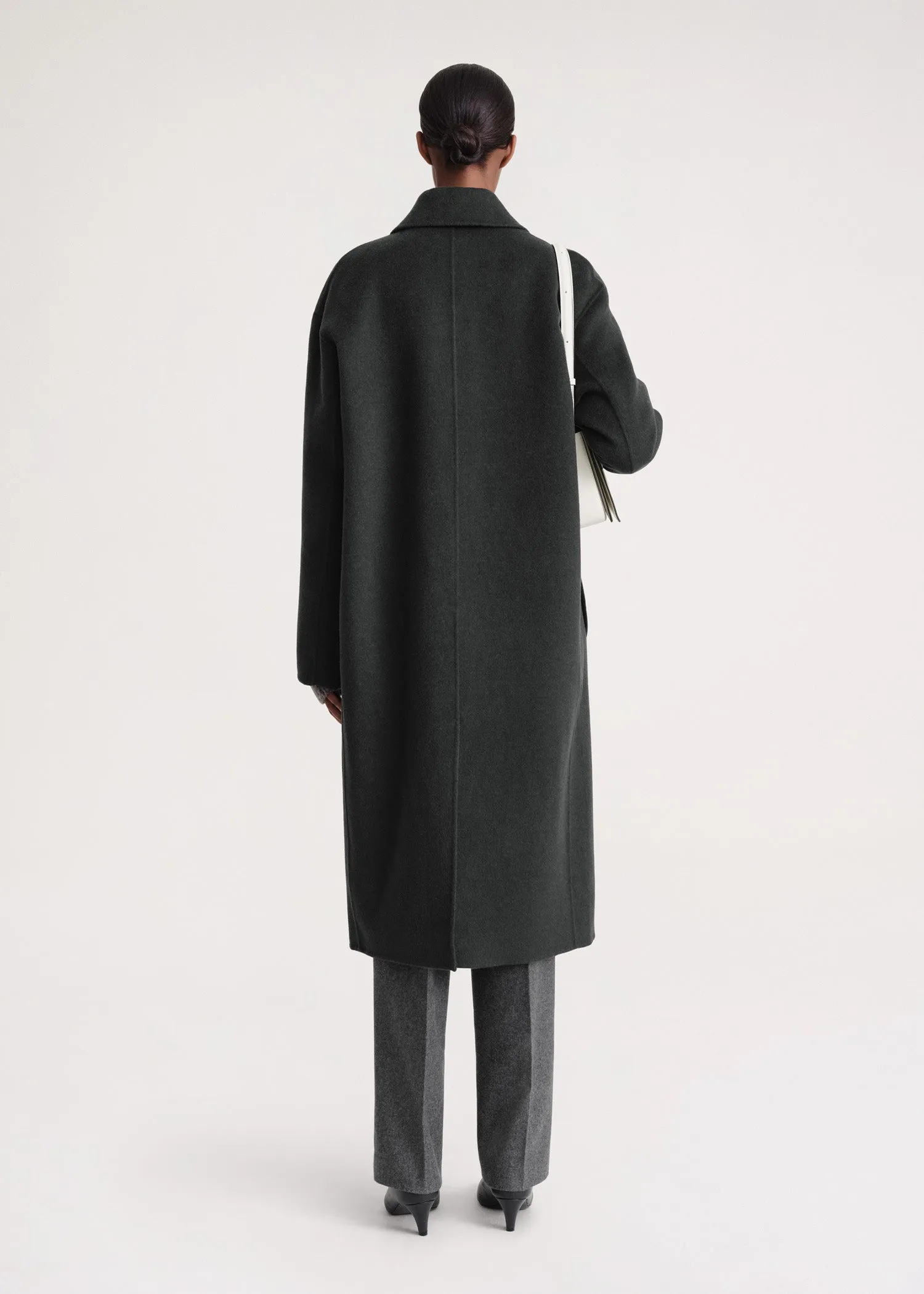 Doublé car coat charcoal mélange sold by Toteme product image thumbnail 3