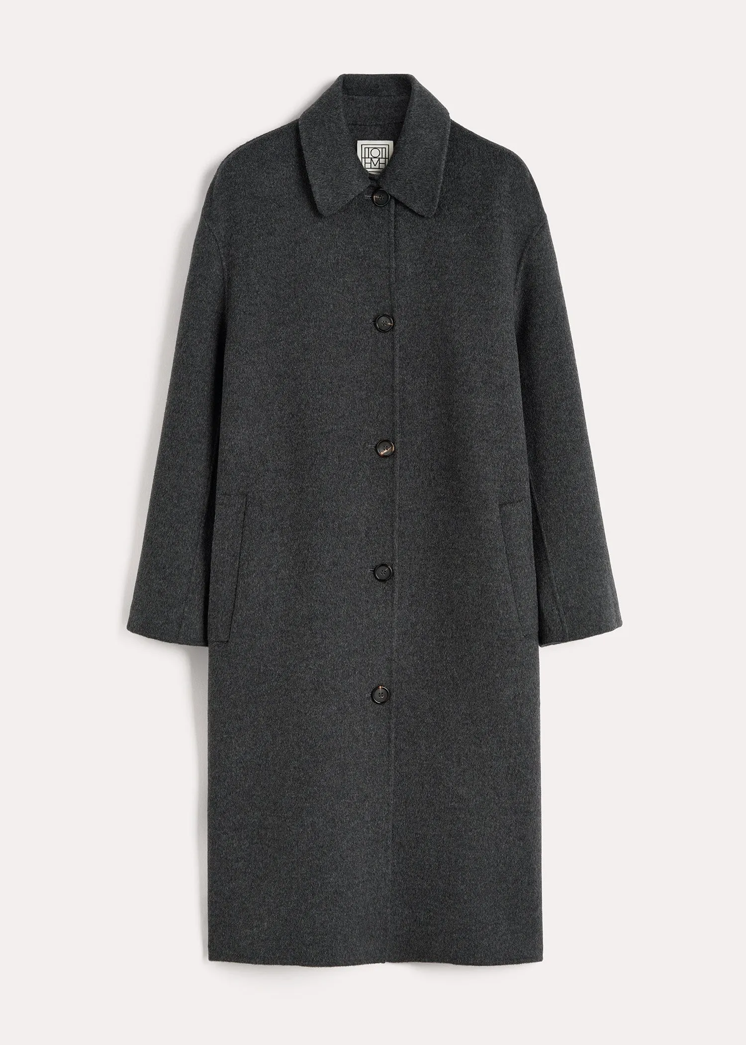 Doublé car coat charcoal mélange sold by Toteme product image thumbnail 5