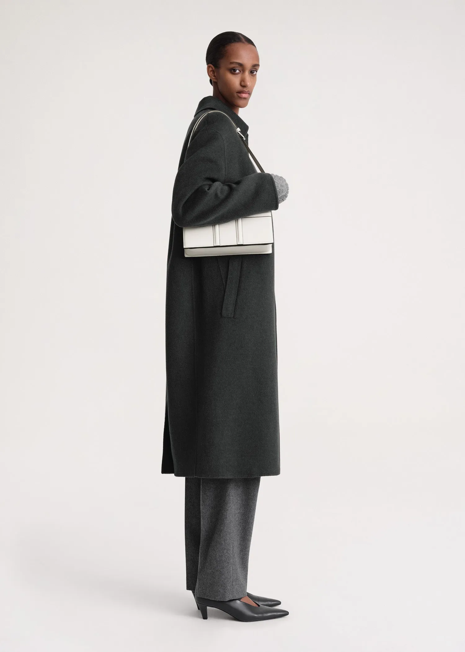Doublé car coat charcoal mélange sold by Toteme product image thumbnail 2