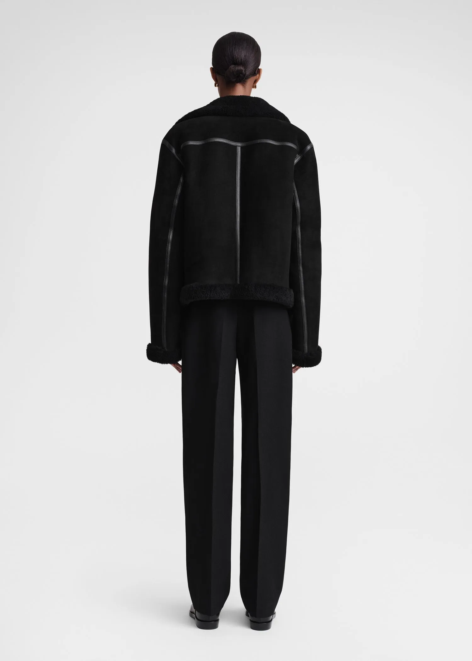 Shearling aviator jacket black sold by Toteme product image thumbnail 3