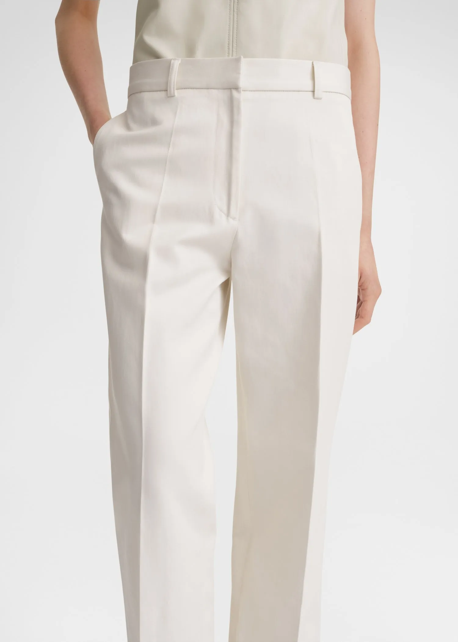 Straight satin trousers ecru sold by Toteme product image thumbnail 4
