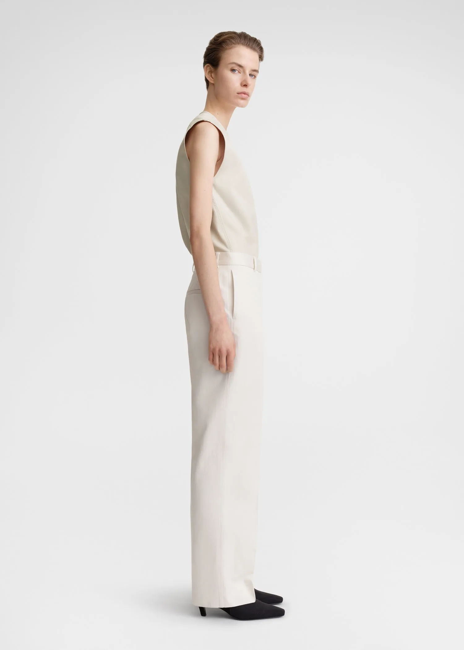 Straight satin trousers ecru sold by Toteme product image thumbnail 2