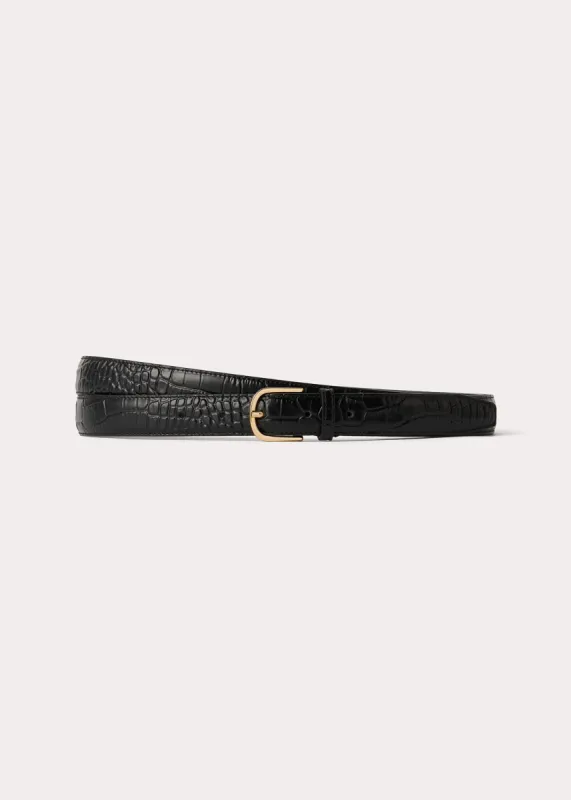 Wrap belt black croco sold by Toteme