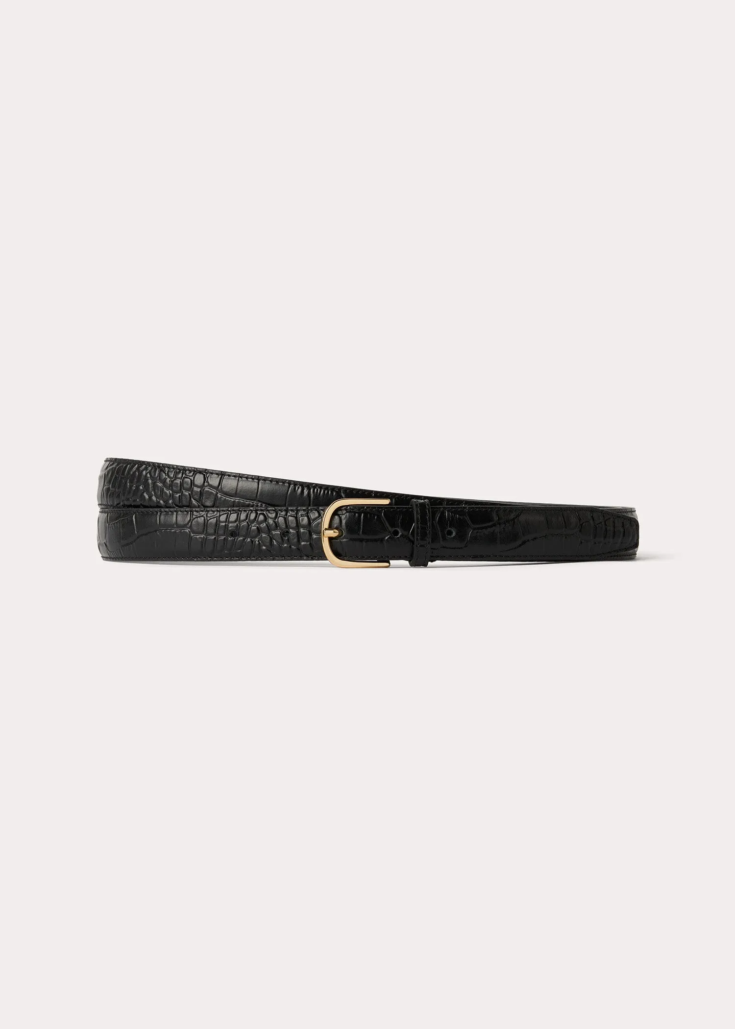 Wrap belt black croco sold by Toteme