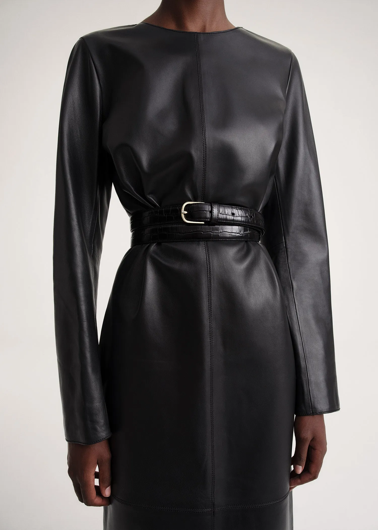 Wrap belt black croco sold by Toteme product image thumbnail 2