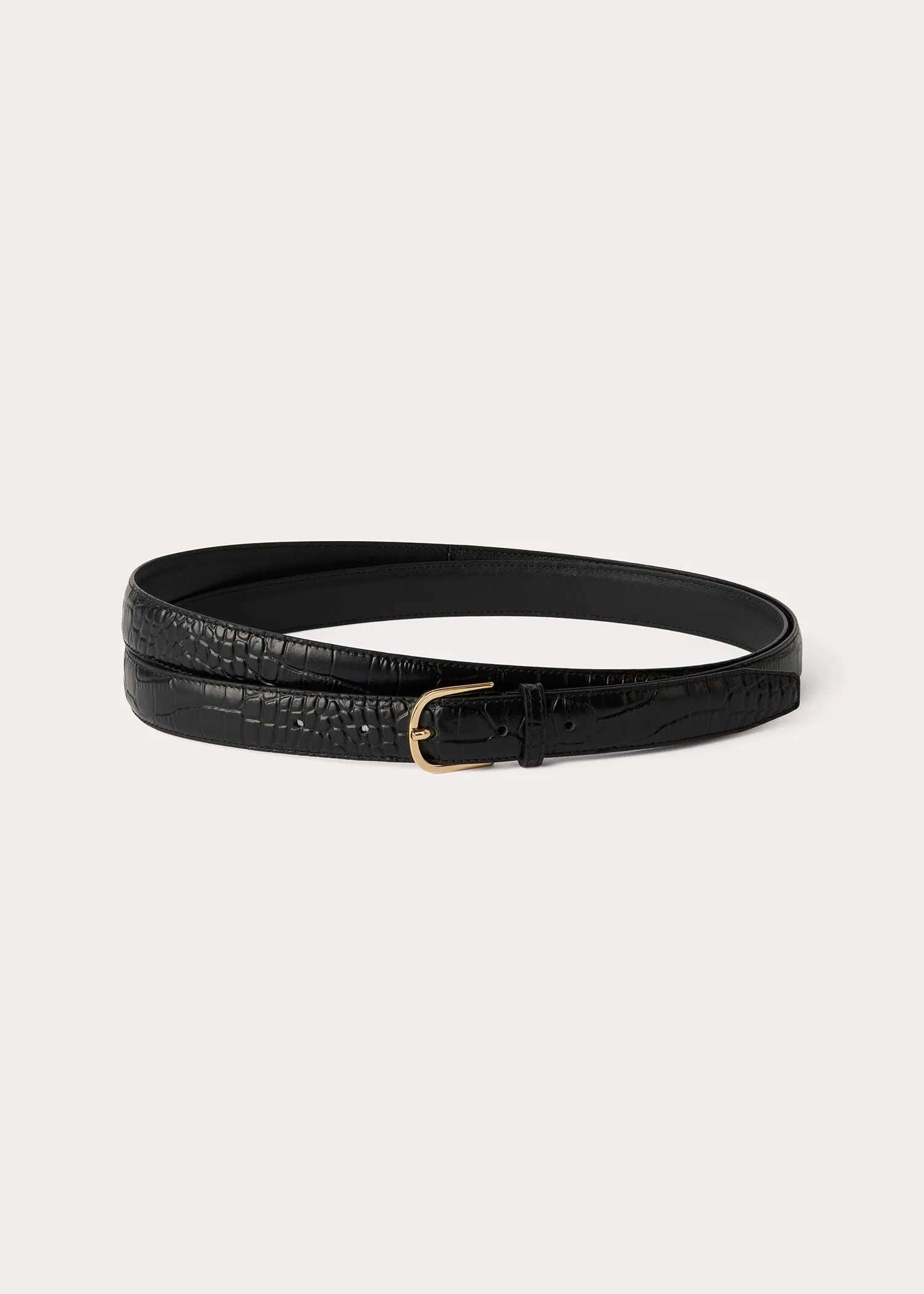 Wrap belt black croco sold by Toteme product image thumbnail 3