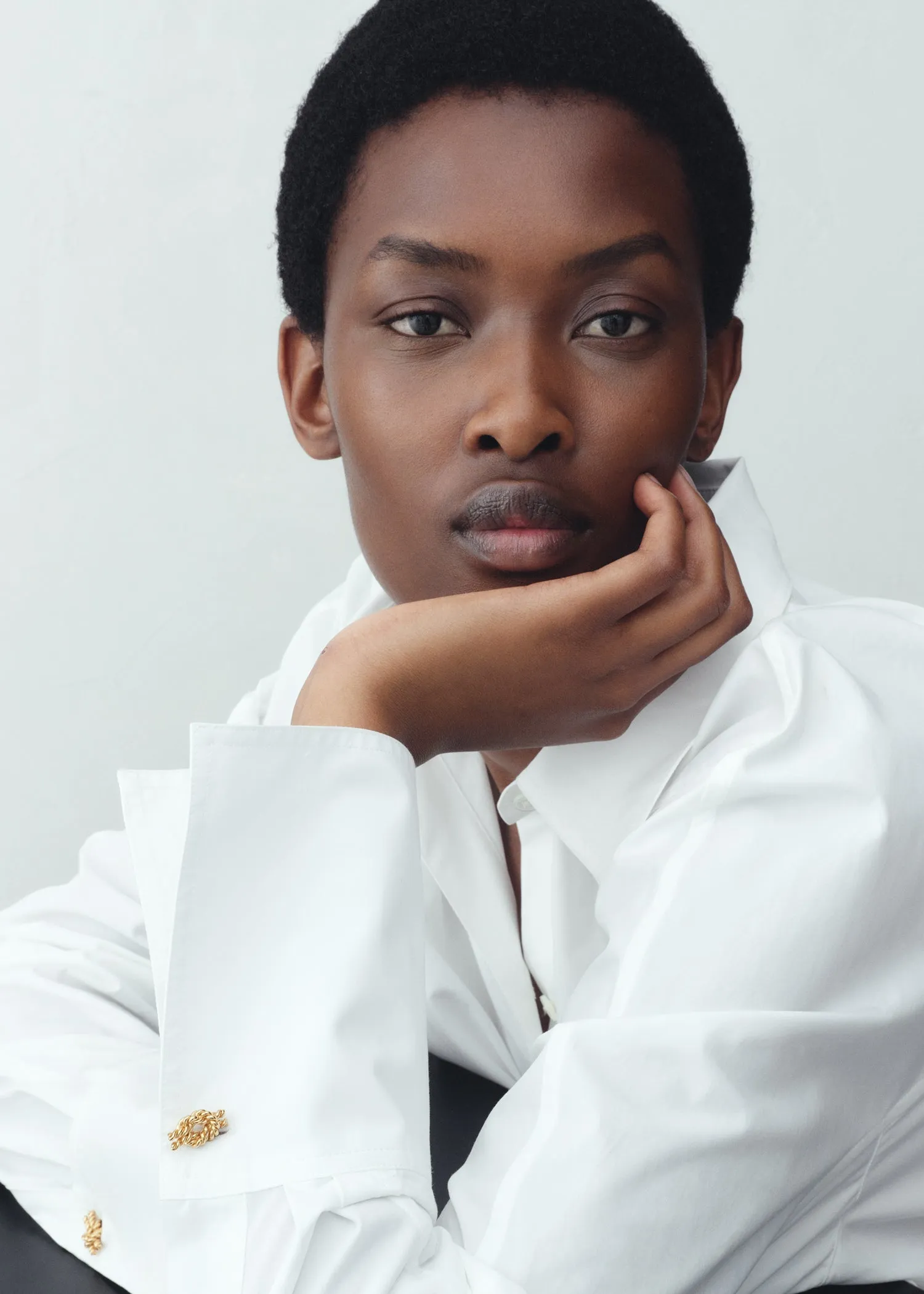 Rope knot cufflinks gold sold by Toteme product image thumbnail 2