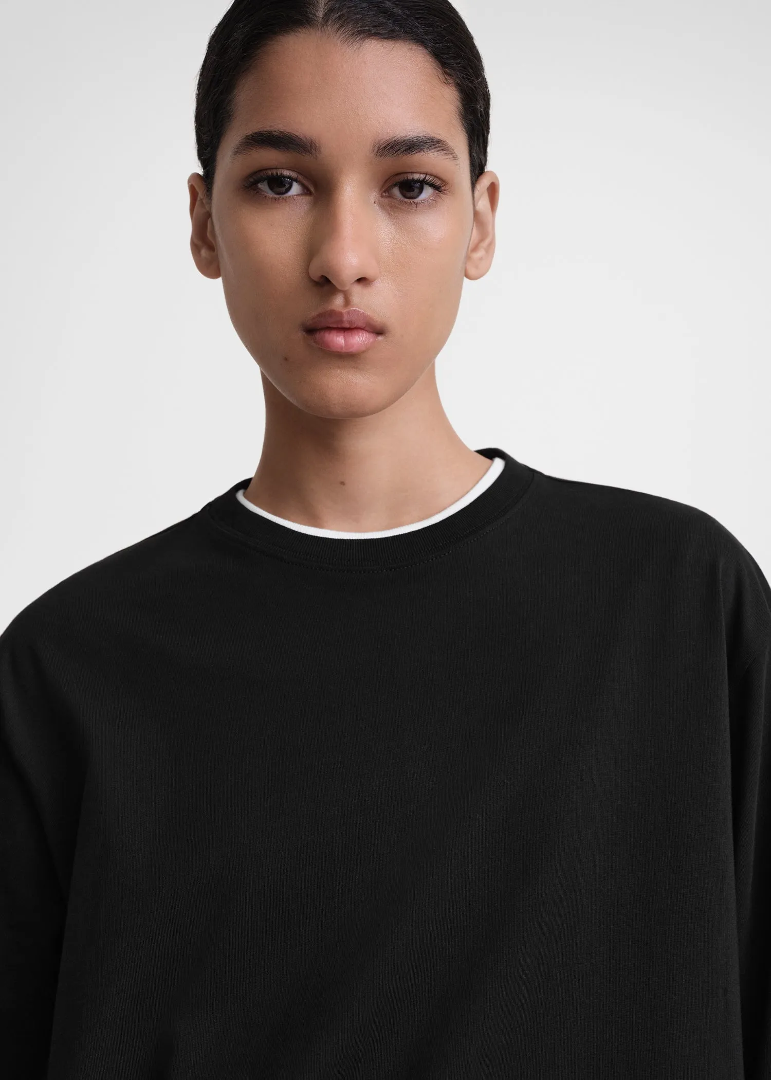 Long-sleeve jersey tee black sold by Toteme product image thumbnail 2