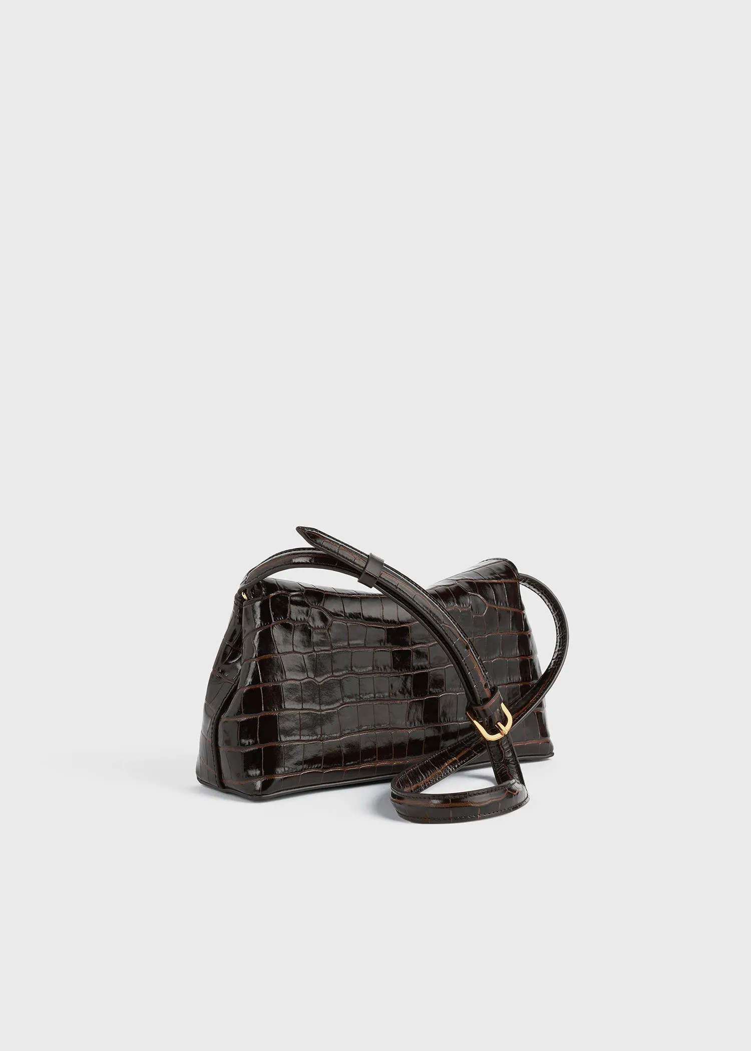 T-lock croco-embossed clutch dark brown sold by Toteme product image thumbnail 4