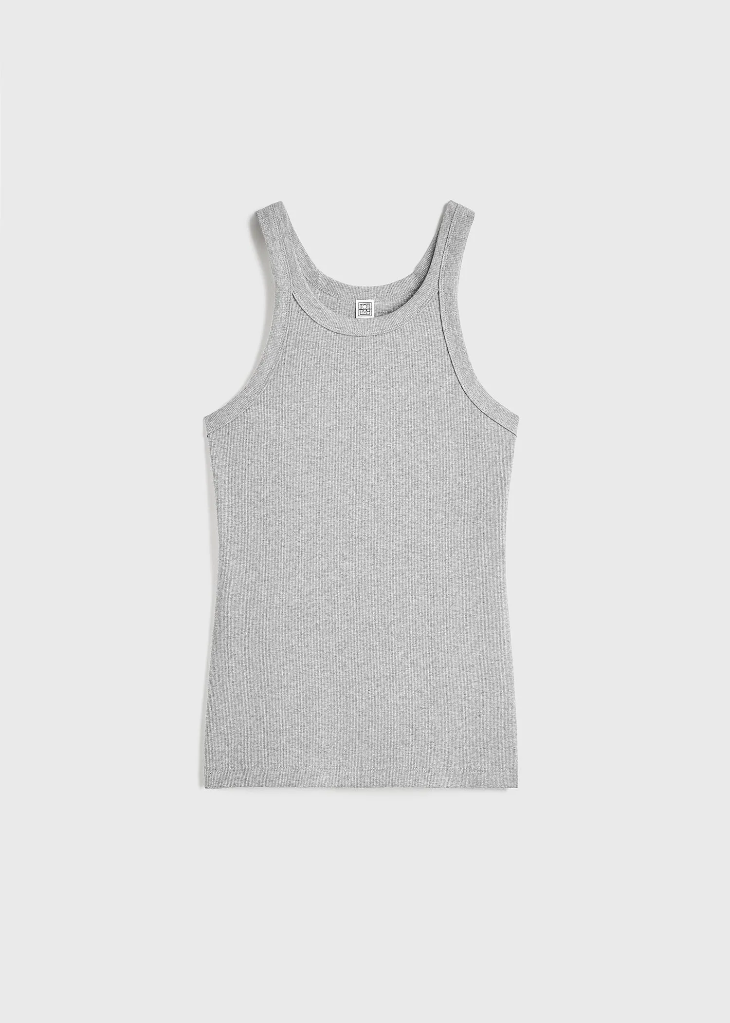 Curved rib tank grey melange sold by Toteme product image thumbnail 5