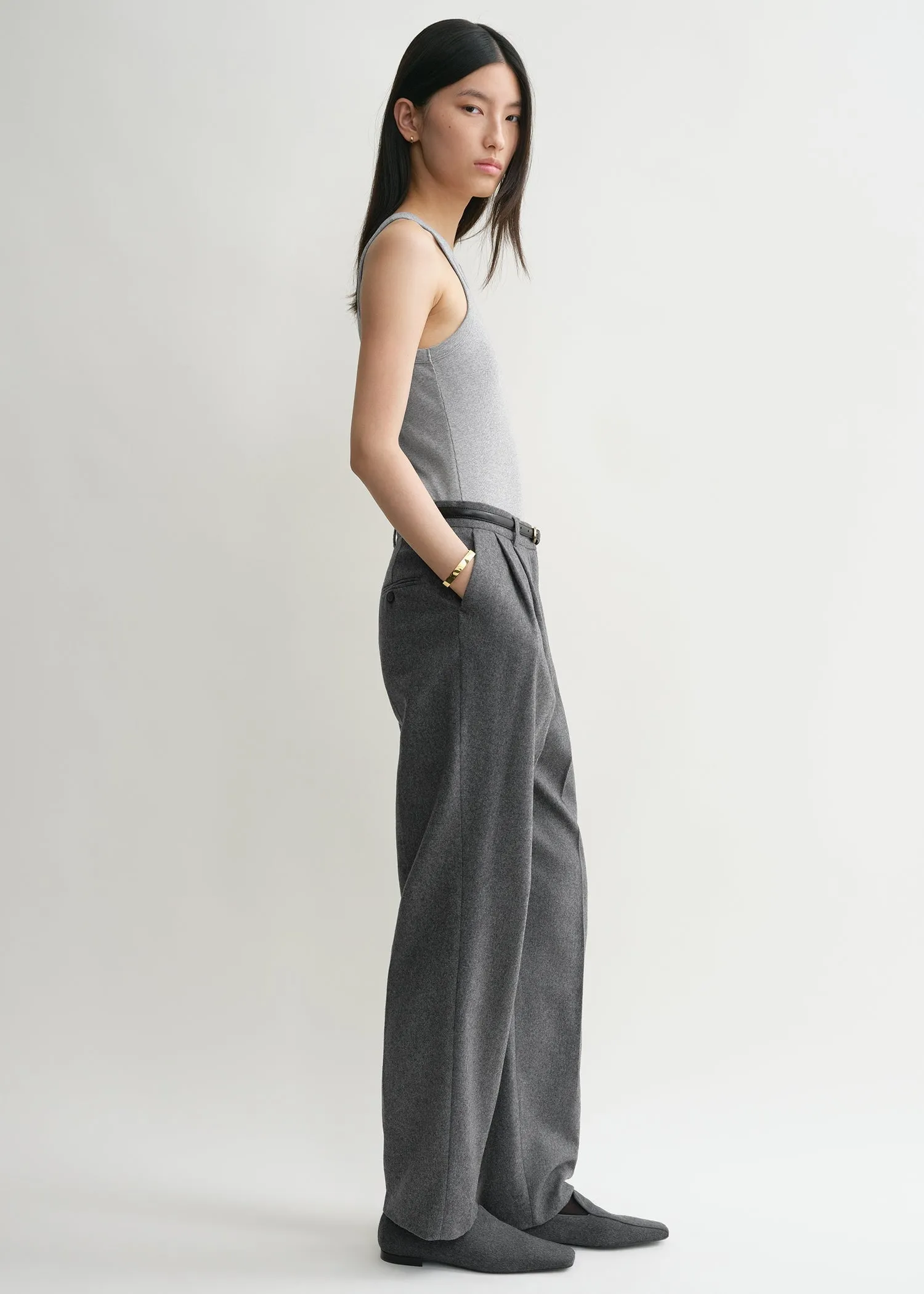 Curved rib tank grey melange sold by Toteme product image thumbnail 2
