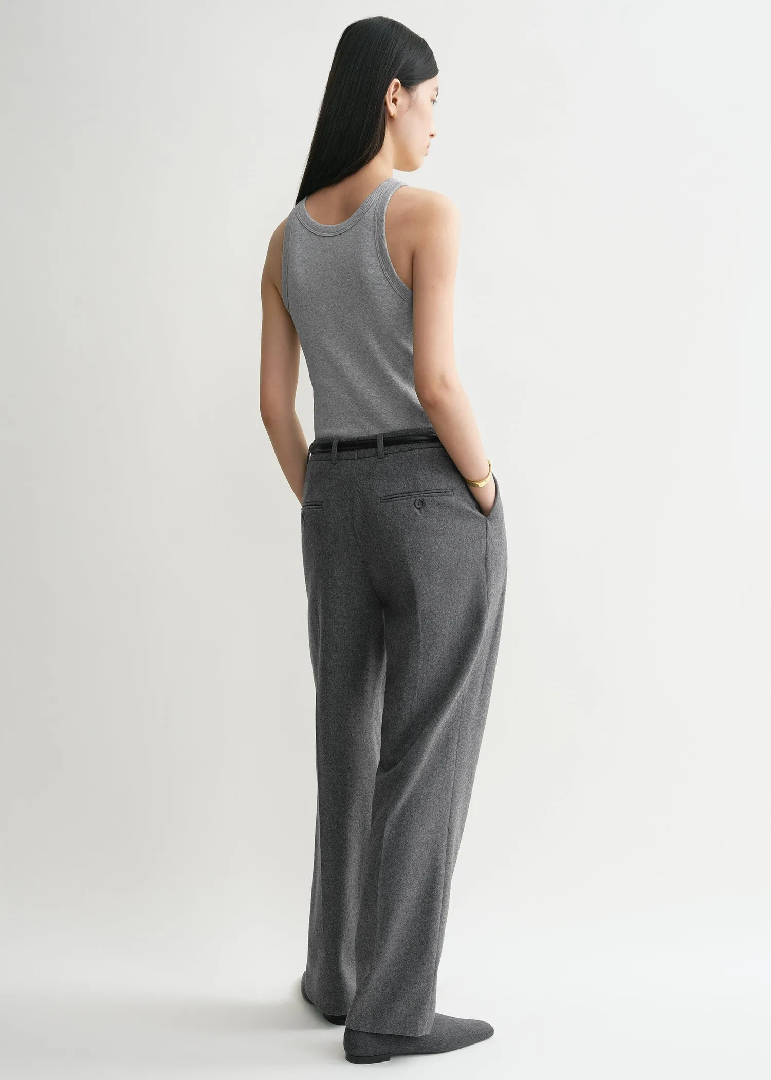 Curved rib tank grey melange sold by Toteme product image thumbnail 3