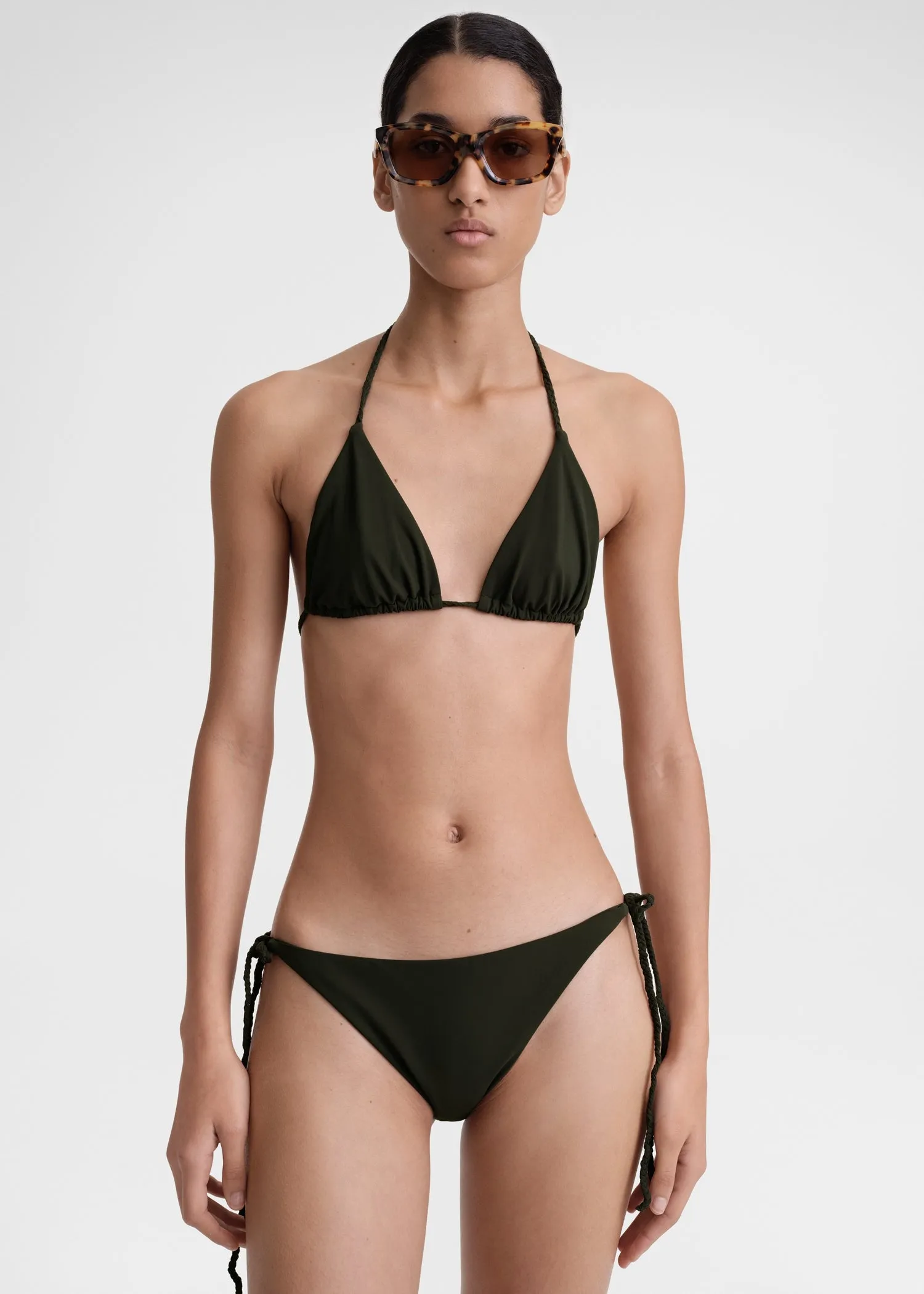 Braid-tie bikini bottoms dark green sold by Toteme product image thumbnail 4