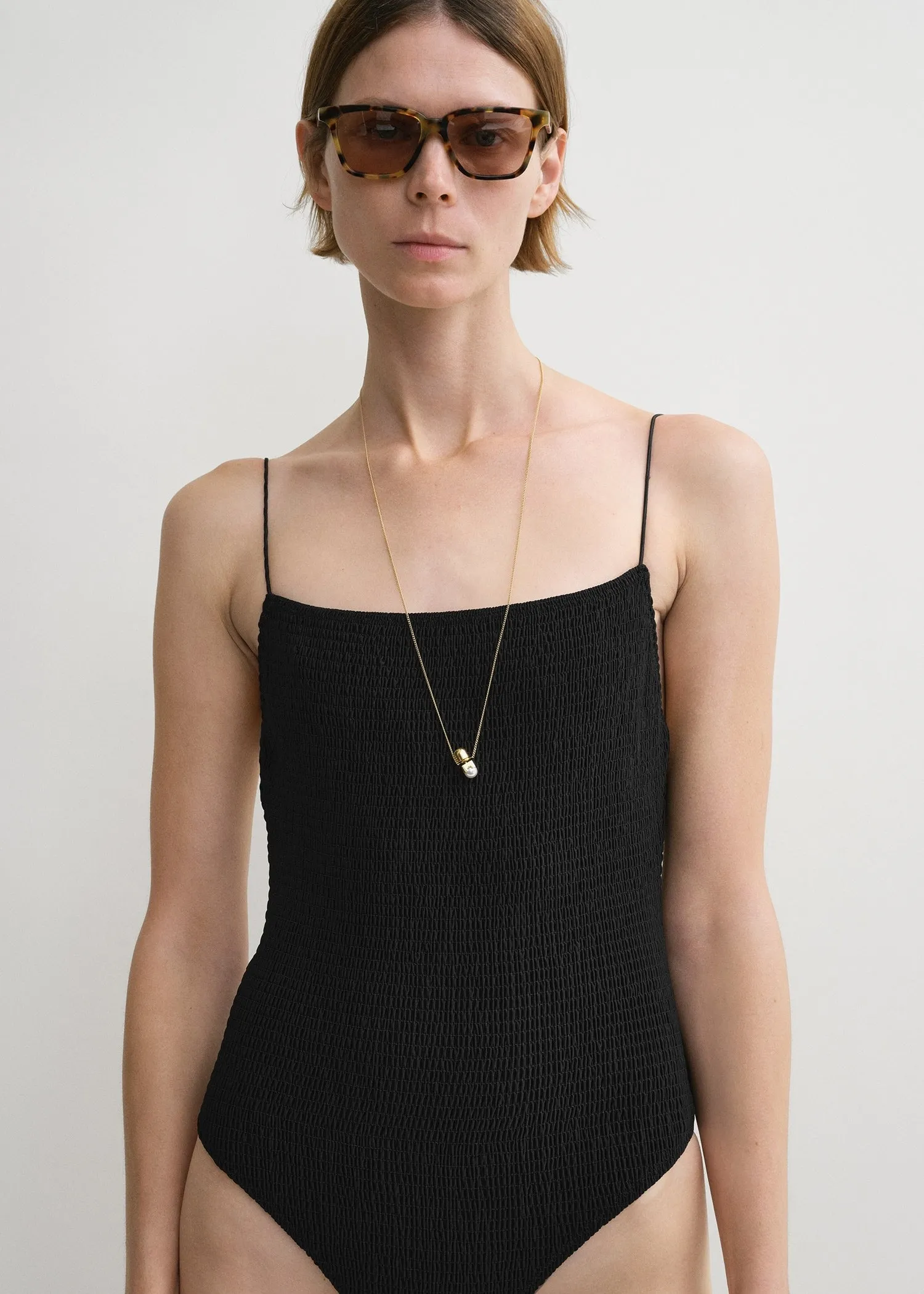 Smocked swimsuit black sold by Toteme product image thumbnail 4