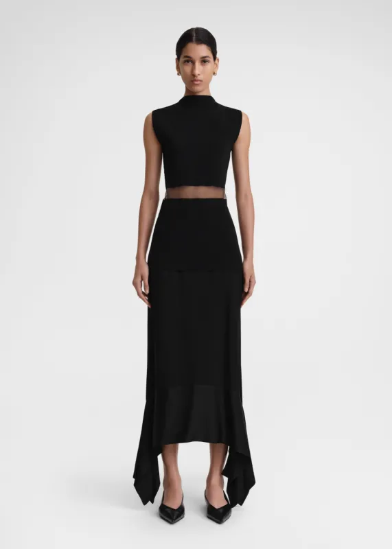 High-neck evening top black made by Toteme