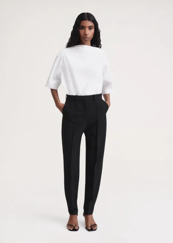 Sewn pleat wool-blend trousers black made by Toteme