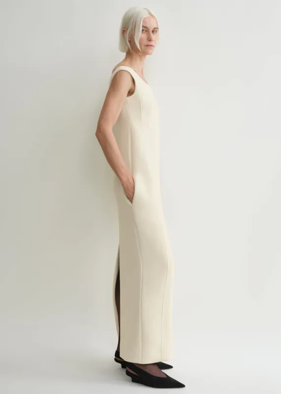 Curved off-shoulder dress eggnog made by Toteme