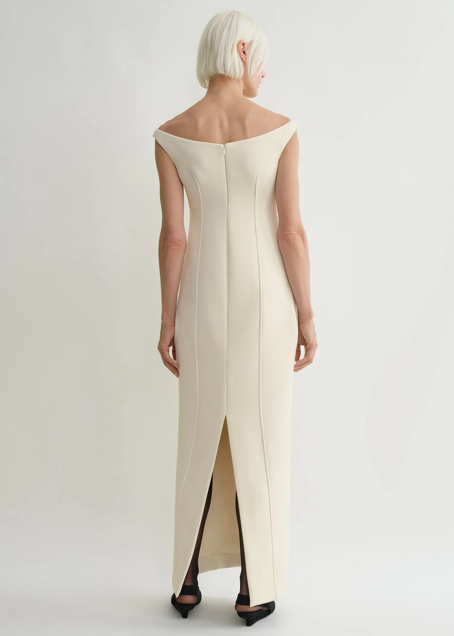 Curved off-shoulder dress eggnog sold by Toteme product image thumbnail 3