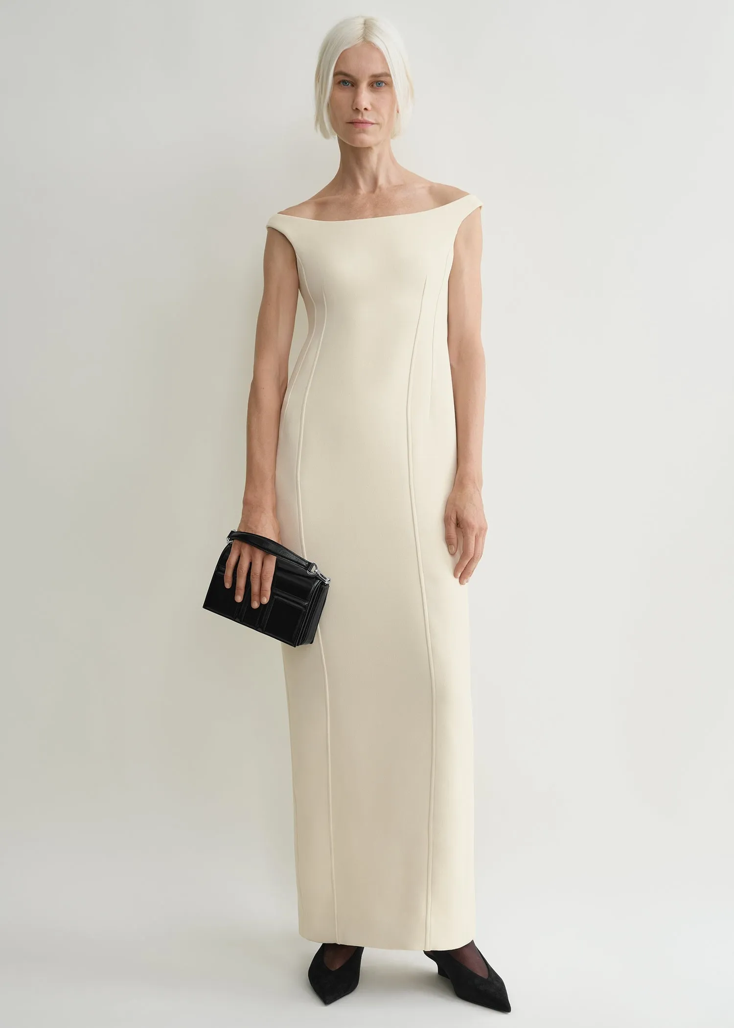 Curved off-shoulder dress eggnog sold by Toteme product image thumbnail 2