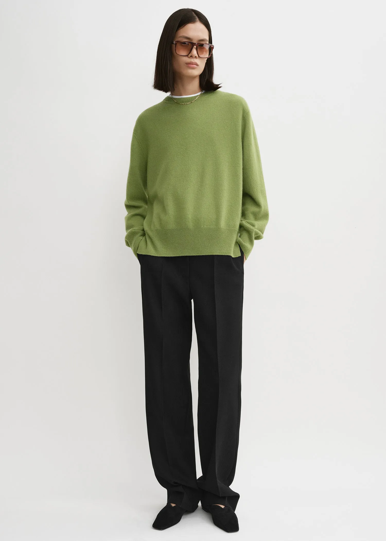 Crew-neck cashmere knit laurel sold by Toteme